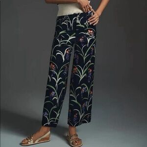 The Colette Cropped Wide-Leg Pants by Maeve / Dark Blue / Size 28T